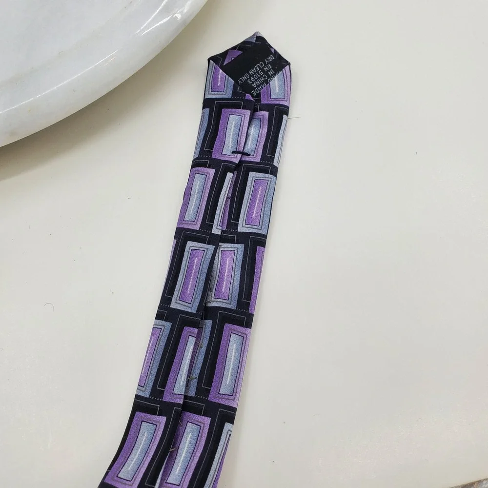 Stafford Stacy Adams‎ Rossi Man Necktie Lot 3 Ties 1 Pocket Square Blue Purple
